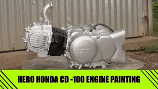 Hero Honda CD-100 | Engine Painting | 📣 Voice over for the first time🙄🙄🙄