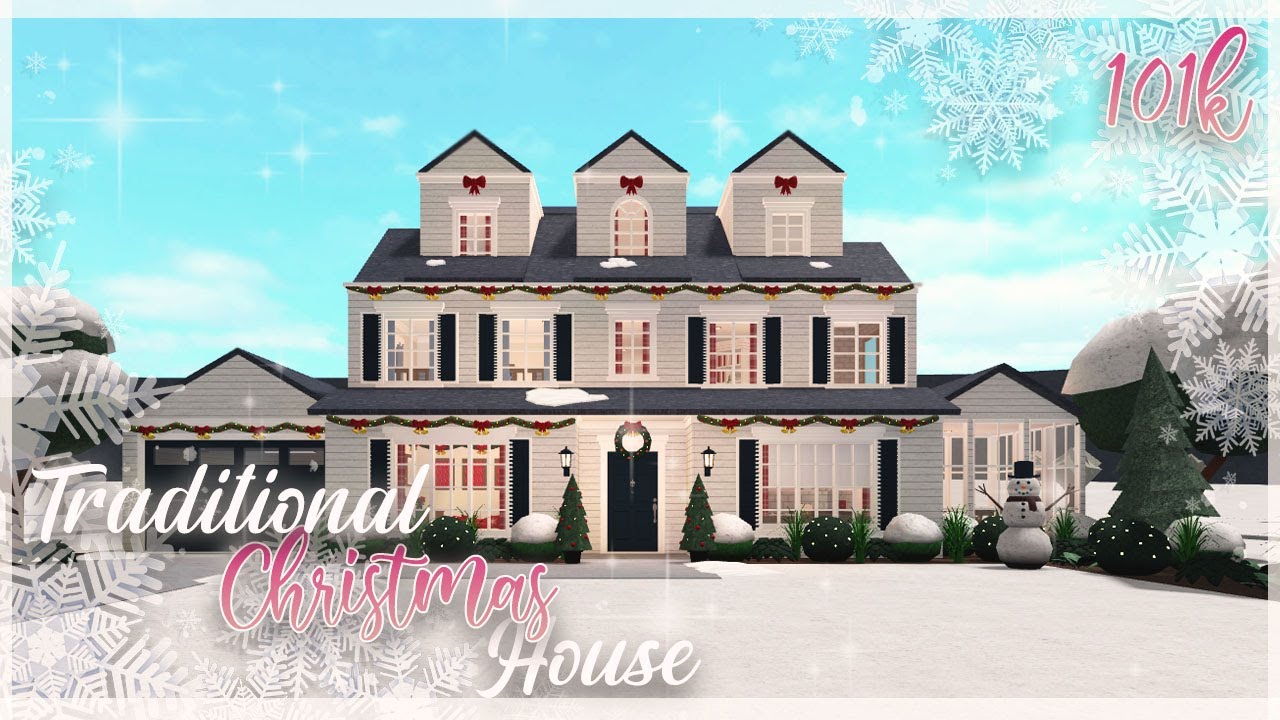 Bloxburg || Traditional Christmas House 101k || Speed Build - YouTube