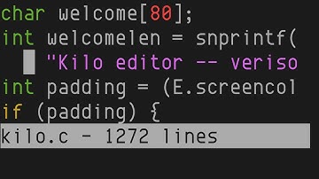 Kilo, text editor with syntax highlight, search, and less than 1000 LOC