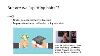 Assessment versus Evaluation