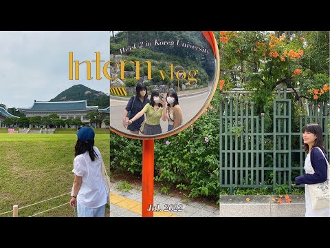 [中/한] 𝙆𝙐 Intern Vlog ②/ 韓國高麗大學🏫教育部海外實習日常Week 2/ 고대인턴 2째주👩🏻‍💻이제 슬슬 적응해 나가는중/ Jul. 2022