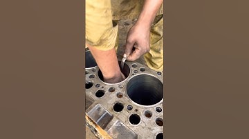 Just A 6 Second Piston Gap Resize checking #automobile #engine #piston #mechanic
