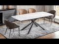 Hilton extending marble dining table white gloss  product focus  designer sofas 4u