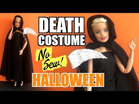 How to make a Death costume for Halloween. Without Sewing. Clothes for Barbie