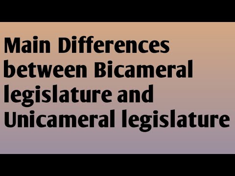 Main differences between Unicameral legislature and Bicameral legislature in political science/ Urdu