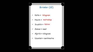 Birimler Si