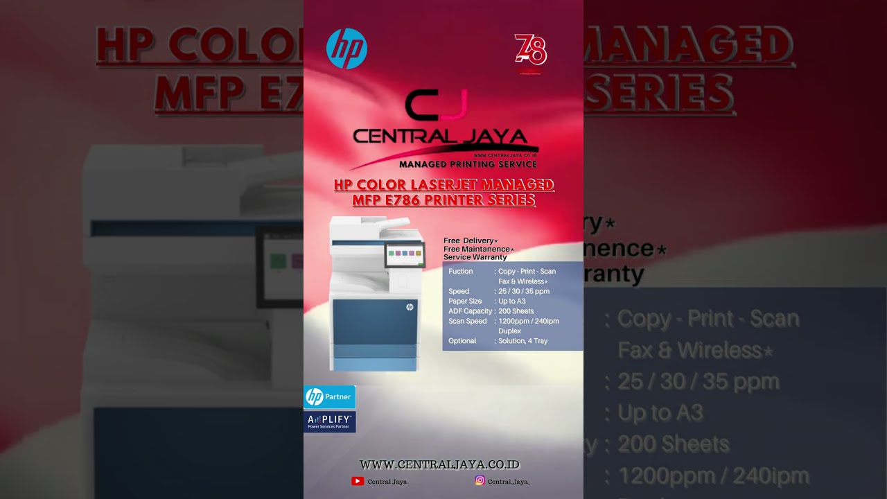 HP Color LaserJet Managed MFP E786 Printer Series