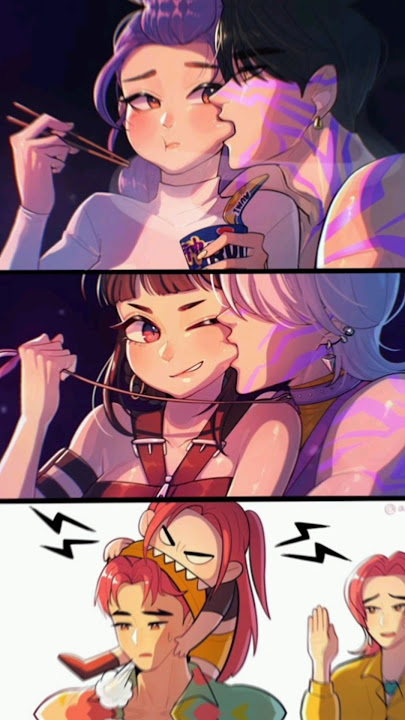 kpop demon hunter 😘 zoey x mystery 💞 rumi x jinu 💞#anime #kpopdemonhunters #rumi #jinu