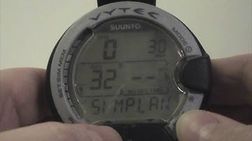Suunto Vytec non DS 17 using dive planning features