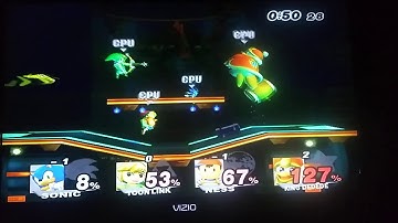 Super Smash Bros. Brawl Sonic (CPU) VS. Toon Link (CPU) VS. Ness (CPU) VS. King Dedede (CPU)