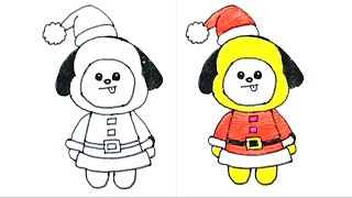 How To Draw Chimmy BTS BT21 Christmas Easy