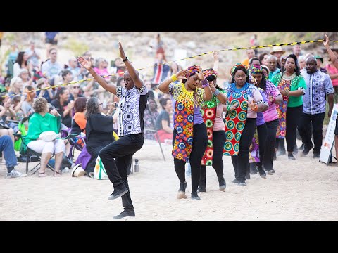 SOWETO GOSPEL CHOIR make an entrance at Ormiston Gorge