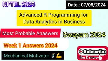Advanced R Programming for Data Analytics in Business | Week 1 Quiz | Assignment 1 Solution | NPTEL