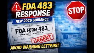 NEW FDA Draft Guidance 2026 🚨 FDA Form 483 Response (Avoid Warning Letters)