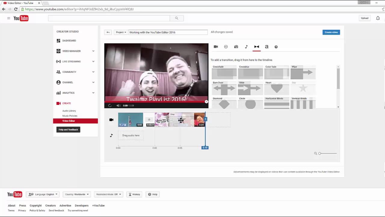 How to Use YouTube Editor 2016 - YouTube