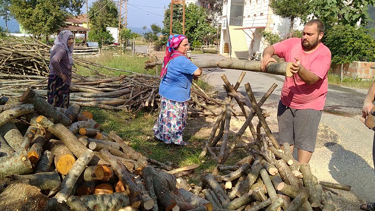 Benzinli motor ile odun kesme / Azda olsa rahatlatıcı bir video😅 /  Trabzon