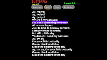 Thumbnail of Lirik lagu butterfly #lyrics #liriklagu