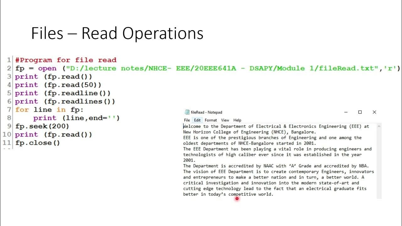 File Operations (Read and Write) in Python YouTube