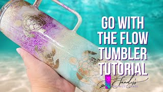 Go With The Flow Beach Look with Sea Turtles Tumbler Tutorial