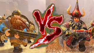 Thunderers (Grudge-rakers) VS Chaos Dwarf Blunderbusses. Total War Warhammer 3