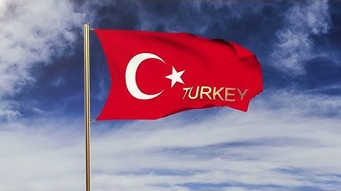 4K Turkey flag with title waving in the wind. Looping sun rises style. Animation loop Stock video