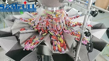 Twist candy vffs vertical weighing and packing machine,multihead weigher form fill pacakging machine