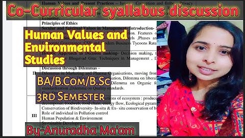 Co-curricular Syllabus BA/B.Com/B.SC 3rd semester।। Human Values and Environmental Studies