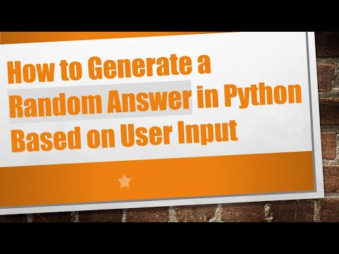 How to Generate a Random Answer in Python Based on User Input