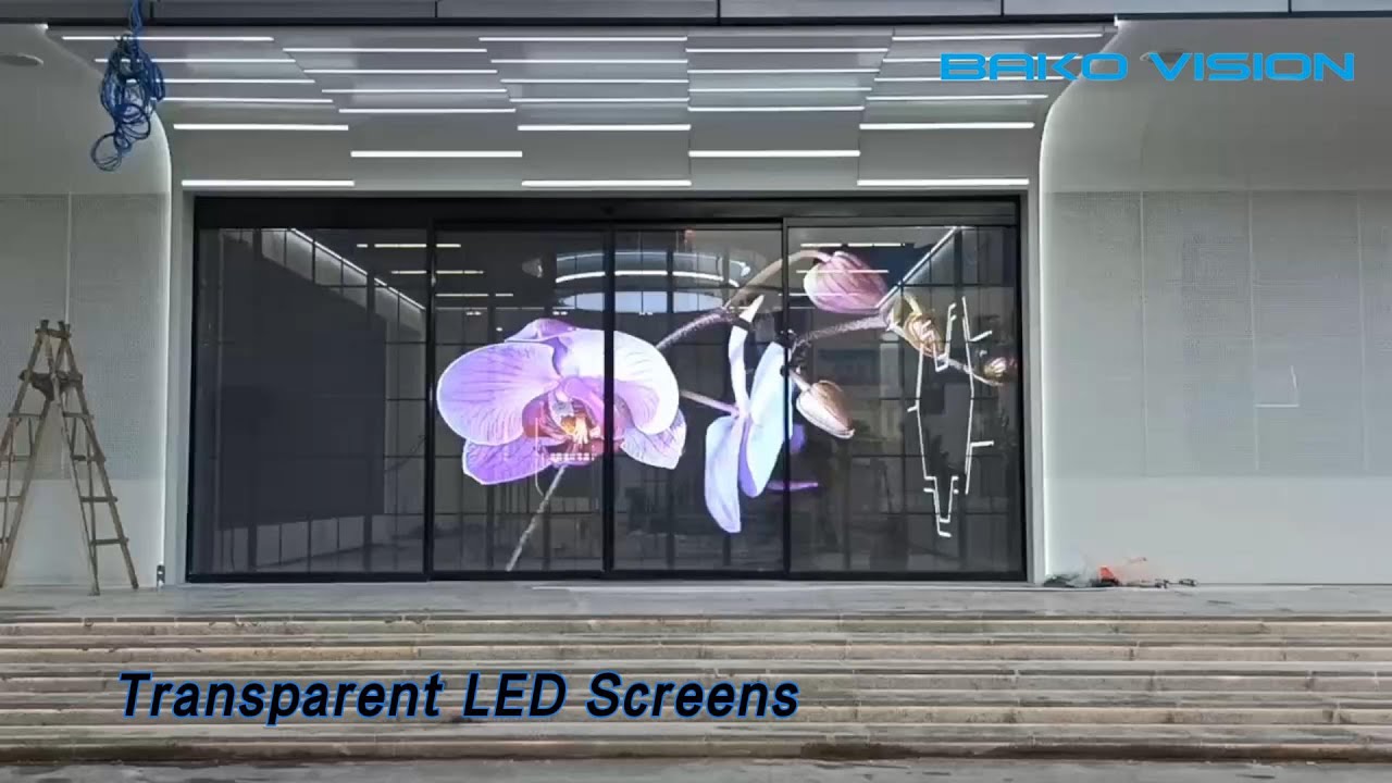 Curtain Glass Transparent LED Screens Ultra Thin IP30 For Indoor
