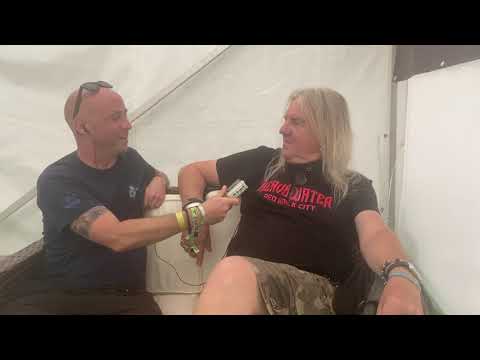 Biff byford from saxon chats to neil jones from totalrock at bloodstock 2021