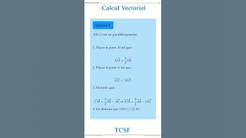 Exercice 8 Le Calcul Vectoriel TCS Maths space2study