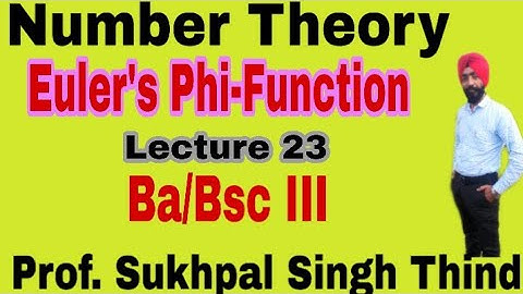 Number Theory Bsc 3rd year // Euler