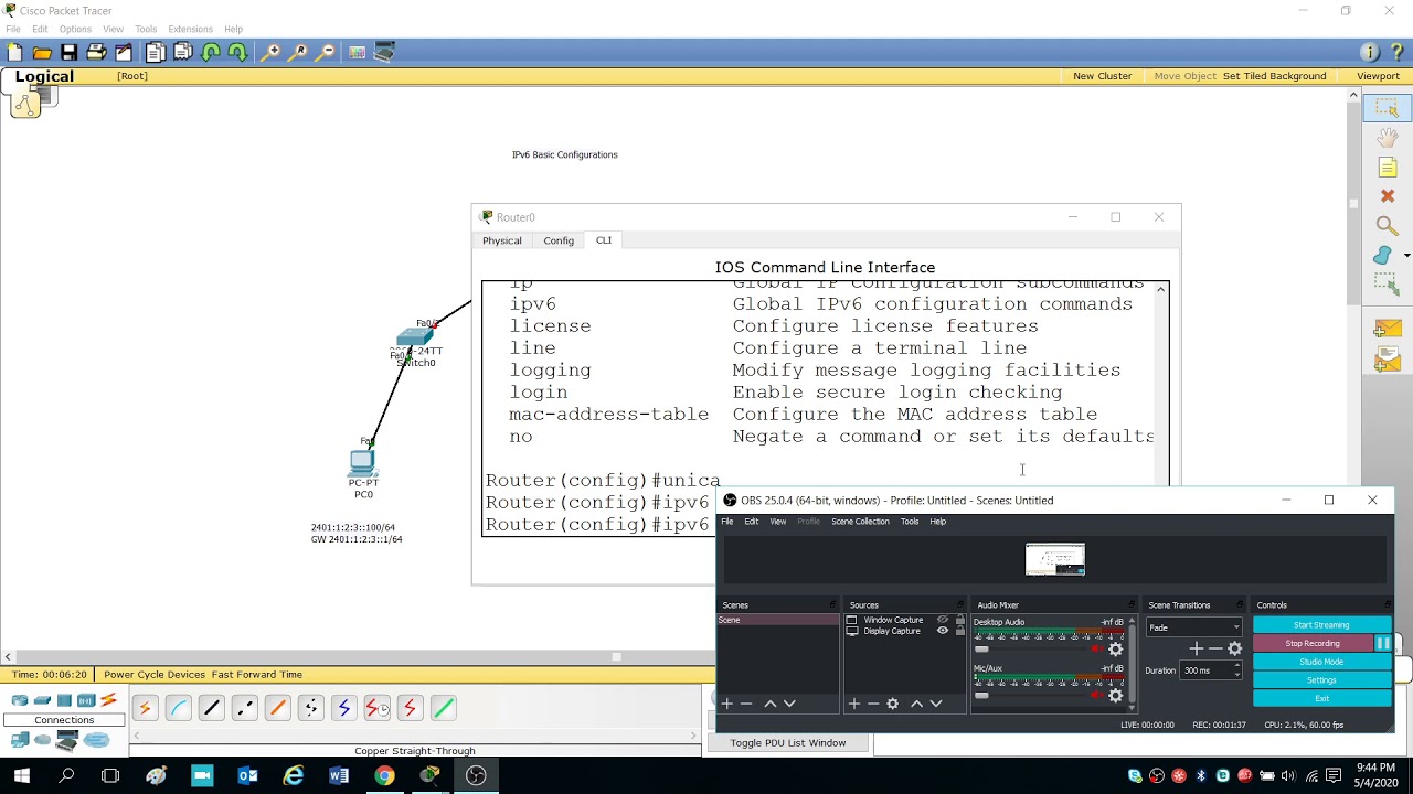 Cisco Packet Tracer IPv6 Cisco Router 2911 Basic Configurations - YouTube