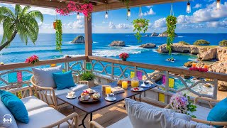 Happy Summer Coffee Jazz ☕ Seaside Bossa Nova Vibes & Ocean Wave Sounds for Refreshing Moods