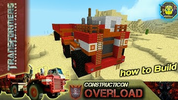 Minecraft - how to build Overload Transformers 2 Revenge of the Fallen สอนสร้างรถดั้ม"โอเวอร์โหลด"!
