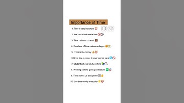 Essay on value of time || Ten lines on importance of time || Value of time speech