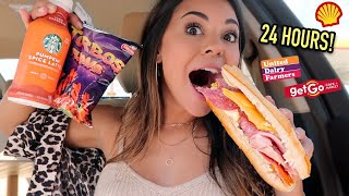 I only ate GAS STATION Food for 24 HOURS Challenge!