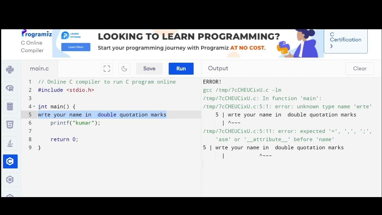 Single line Comments || C Multi line Comments - YouTube