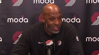 Chauncey Billups Postgame Interview | Portland Trail Blazers 114, Minnesota Timberwolves 119