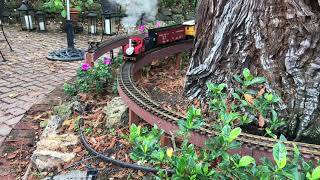 Accucraft Ruby runs the morning short line freight on the Sempervirens Garden Railway
