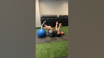 Deadbug with exercise ball under heels