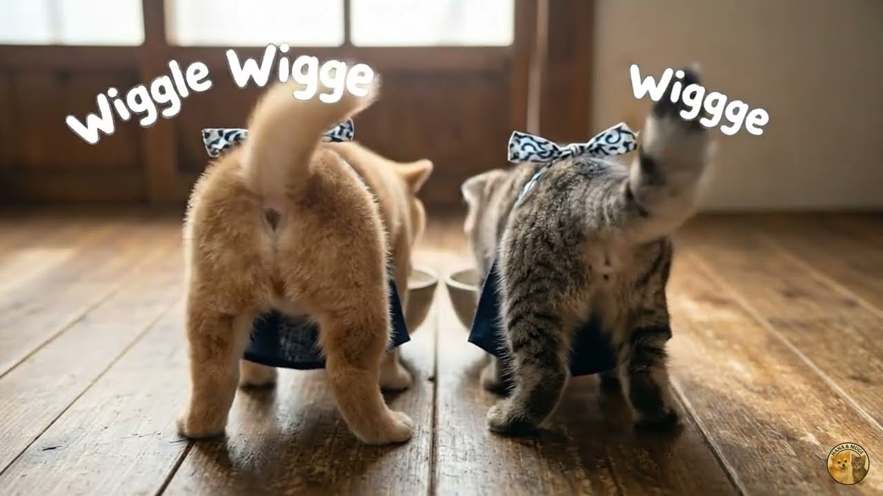 【犬と猫の日常】子猫ハナと賢い子犬ムギの小さなキッチン大掃除｜お正月準備 パート2