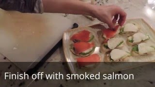 Smoked Salmon, Avacado and Mozzarella Appetizer