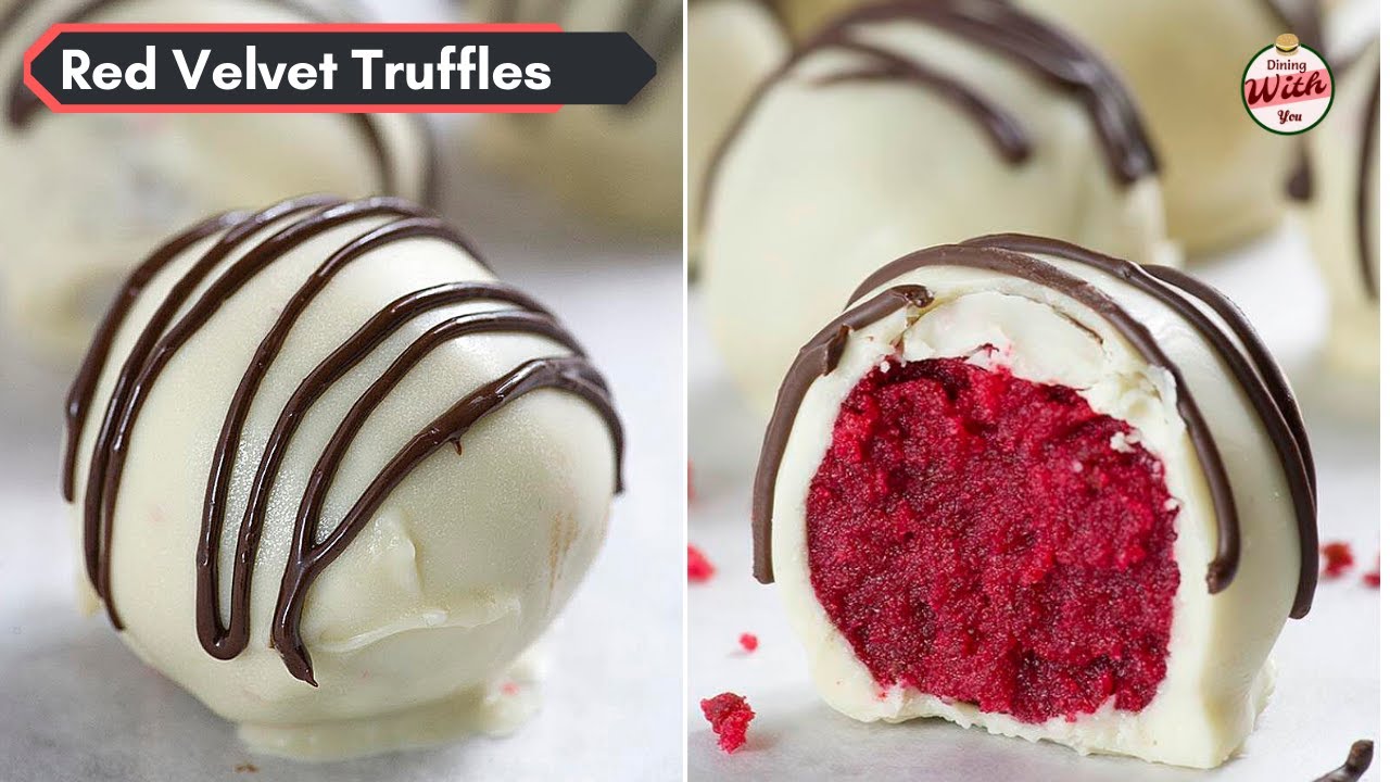 Red Velvet Truffles Recipe | White Chocolate Truffles ~ Dining With You