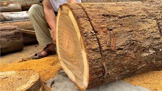 Man Turns Giant Log into Amazing Dinning Table \/\/ From Start to Finish!