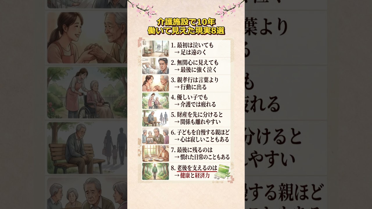介護施設で10年働いて見えた現実8選 #介護 #介護施設 #老人ホーム #老後 #老後生活#親子関係