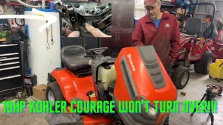 19HP Kohler Courage Husqvarna Engine locked up and won't turn over. How to Fix &  Repair.YT, YTA,YTH