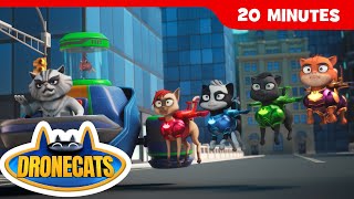 Drone Cats Power Pack ⚡🐱 | 20-Minute Kids Cartoon Compilation