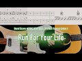 Score / TAB : Run For Your Life - The Beatles - guitar, bass, drums