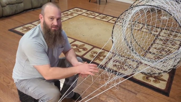 How to set up a hoop net  Hoop net, Catfish trap, Fishing net